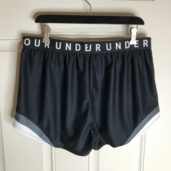 NWT Under Armour Women's Loose Athletic Shorts Black/Grey/White - Picture 7 of 8